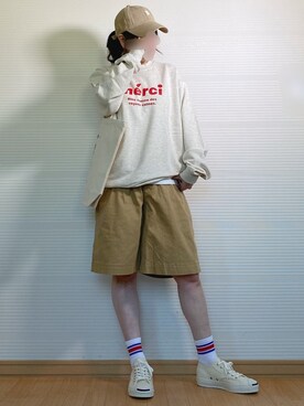 メンズのスウェット ベージュ系 コーディネート Zozotown