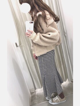 「UNIQLOU」｜「アイテム（その他アウター）」を使った、na .‧✩͓̊さん（レディース・163cm）の秋コーディネート