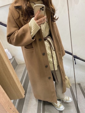 「DHOLIC（ディーホリック）のアイテム（その他アウター）」を使った、na .‧✩͓̊さん（レディース・163cm）の冬コーディネート