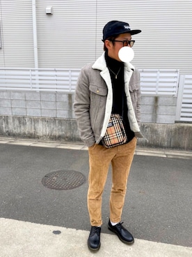 「Lee（リー）のアイテム（ブルゾン）」を使った、panziさん（メンズ・177cm）の冬コーディネート