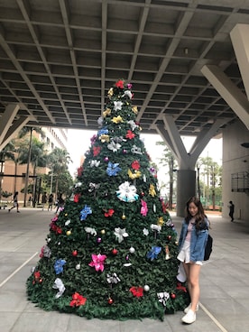 「NET（ネット）のアイテム（デニムジャケット）」を使った、陳湘芸さん（レディース・158cm）の春コーディネート