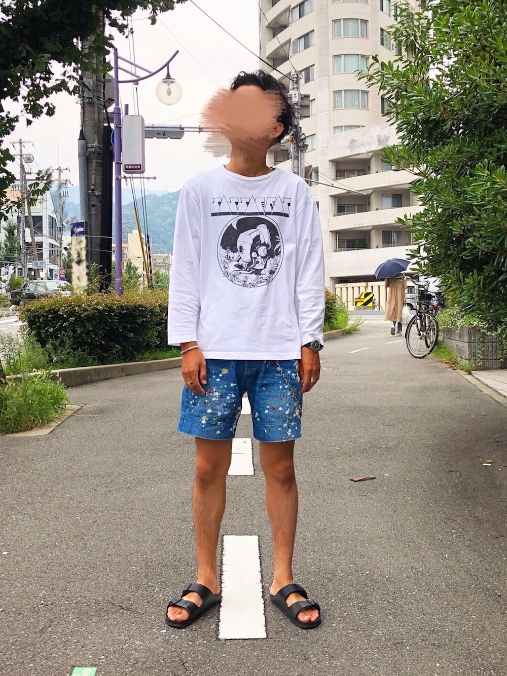 「BRU NA BOINNE、sassafras、birkenstock、rayadakai、TIMEX、シルバーアクセサリー、今日のコーデ、休日スタイル、シンプル、自己満族」｜「SASSAFRASのアイテム（Tシャツ/カットソー、ホワイト系）」を使った、ヒロさん（メンズ・173cm）の夏コーディネートの1枚目の写真