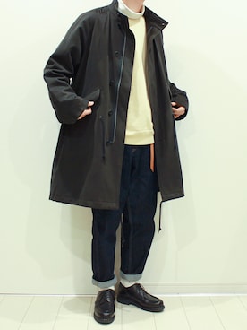 「白ソックス」｜「アイテム（モッズコート）」を使った、TaKu.さん（メンズ・168cm）の春コーディネート