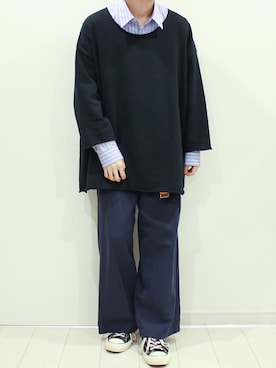 「my beautiful landlet（マイビューティフルランドレット）のアイテム（スウェット）」を使った、TaKu.さん（メンズ・168cm）の春コーディネート