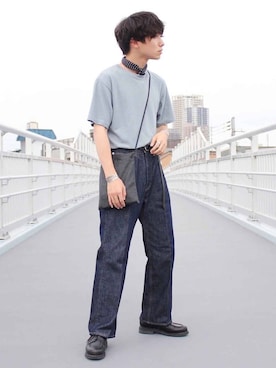 「my beautiful landlet（マイビューティフルランドレット）のアイテム（バッグ）」を使った、TaKu.さん（メンズ・168cm）の秋コーディネート