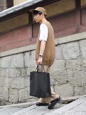 「Hender Scheme（エンダースキーマ）のアイテム（キャップ）」を使った、TaKu.さん（メンズ・168cm）の秋コーディネート