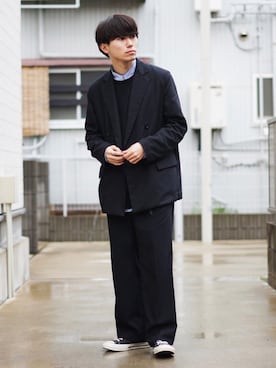 「Graphpaper（グラフペーパー）のアイテム（ベスト）」を使った、TaKu.さん（メンズ・168cm）の春コーディネート