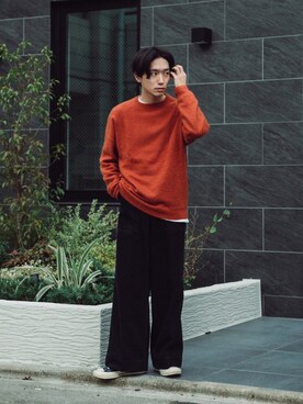 「Graphpaper（グラフペーパー）のアイテム（ニット/セーター）」を使った、TaKu.さん（メンズ・168cm）の春コーディネート