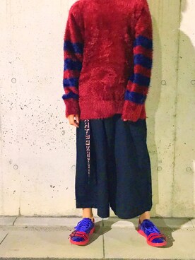 「SHAREEF（シャリーフ）のアイテム（スニーカー）」を使った、いのたろ🐟さん（メンズ・178cm）の秋コーディネート