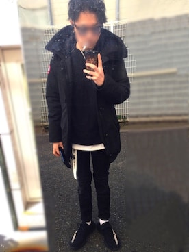 「Chrome Hearts」｜「アイテム（ダウンジャケット/コート）」を使った、だーだんさん（メンズ・170cm）の冬コーディネート