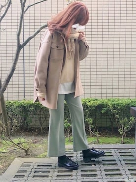 「Bleu Bleuet（ブルーブルーエ）のアイテム（ジャケット/アウター）」を使った、NanAk( Ö ) さん（レディース・167cm）の冬コーディネート