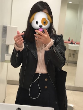 「Levi's（リーバイス）のアイテム（ライダースジャケット）」を使った、Binさん（レディース・151cm）の秋コーディネート