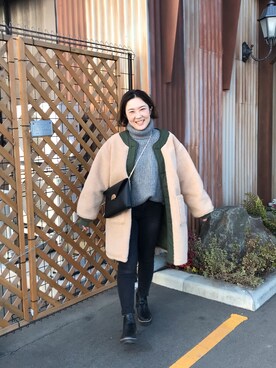 「H&M（エイチ・アンド・エム）のアイテム（ブーティ）」を使った、b.chanさん（レディース・155cm）の冬コーディネート