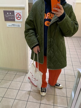 「一押しのアウタースタイル」｜「アイテム（ノーカラージャケット）」を使った、b.chanさん（レディース・155cm）の冬コーディネート