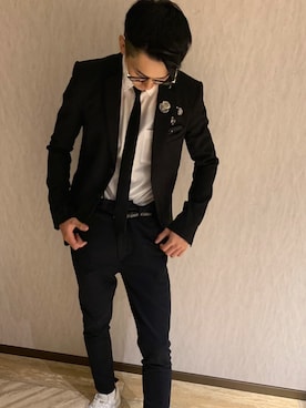 「アイテム（フォーマルスーツ/小物）」を使った、Sさん（メンズ・176cm・10代）の秋コーディネート
