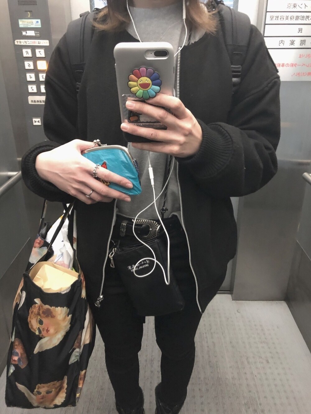 「AlexanderLeeChang、Dr.Martens」｜「PAGEBOYのヘビーメルトンリバーシブルジャケット（ブルゾン、ブラック系）」を使った、91yonさん（レディース・162cm）の冬コーディネートの1枚目の写真