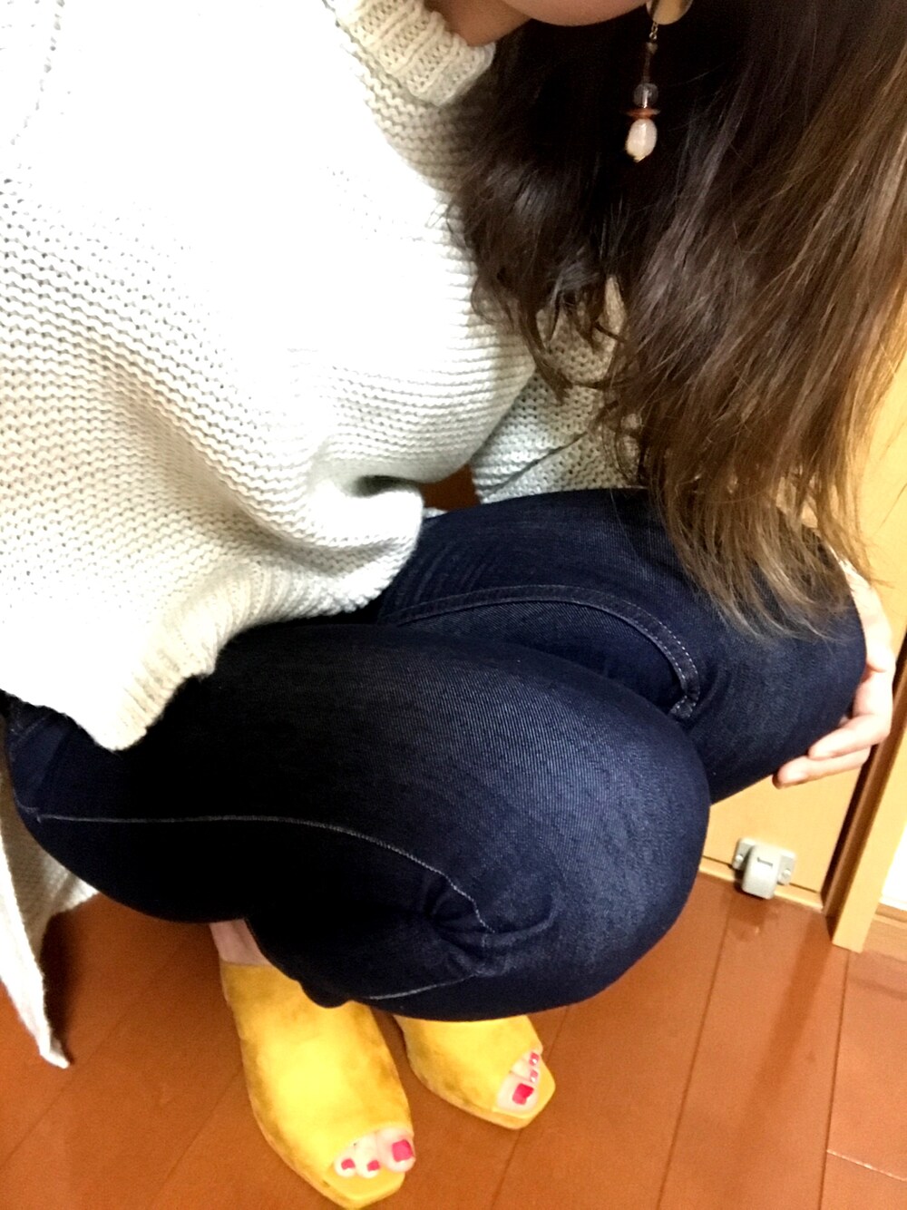 「春コーデ、denim、spring、大人カジュアル、シンプルコーデ、GU、GUMANIA、GUコーデ、プチプラコーデ、AZUL by moussy」｜「AZUL by moussyのA Perfect Denim 2nd（デニムパンツ、ブルー系）」を使った、minaさん（レディース・163cm）の春コーディネートの1枚目の写真