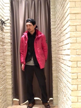 「HYSTERIC GLAMOUR（ヒステリックグラマー）のアイテム（マウンテンパーカー）」を使った、Mitachiさん（メンズ・185cm）の冬コーディネート
