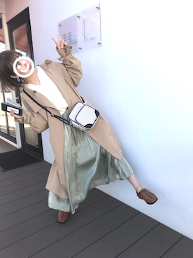 「OZOC（オゾック）のアイテム（バレエシューズ）」を使った、suiさん（レディース・158cm）の春コーディネート