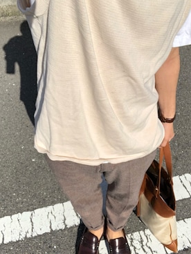 「jiggys shop（ジギーズショップ）のアイテム（スラックス）」を使った、一人十色(ひとりといろ)さん（メンズ・169cm）の夏コーディネート