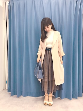 「アイテム（トレンチコート、ピンク系）」を使った、nanami_さん（レディース・158cm）の春コーディネート