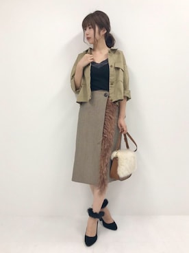 「アイテム（ミリタリージャケット）」を使った、nanami_さん（レディース・158cm）の秋コーディネート