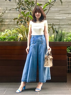 「JILL STUART（ジルスチュアート）のアイテム（パンツ）」を使った、nanami_さん（レディース・158cm）の夏コーディネート