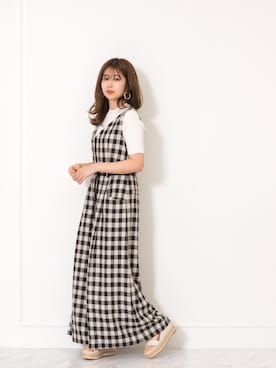 「アイテム（イヤリング）」を使った、nanami_さん（レディース・158cm）の春コーディネート