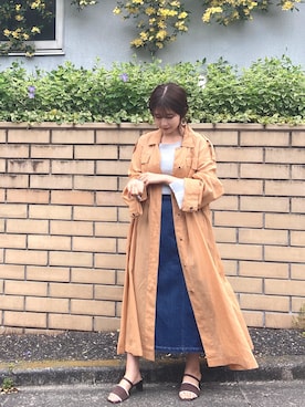 「ガウンコート」｜「アイテム（ブルゾン）」を使った、nanami_さん（レディース・158cm）の春コーディネート