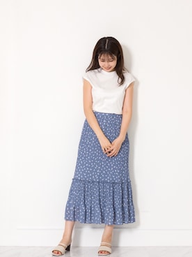 「ナロースカート」｜「アイテム（サンダル）」を使った、nanami_さん（レディース・158cm）の夏コーディネート