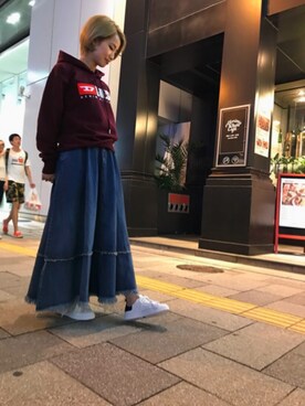 「DIESEL OSAKA」｜「アイテム（スウェット）」を使った、miho kobayakawaさん（レディース・160cm）の秋コーディネート