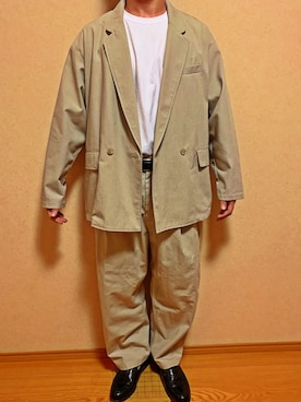 「FREAK'S STORE（フリークスストア）のアイテム（テーラードジャケット）」を使った、oku さん（メンズ・170cm）の秋コーディネート