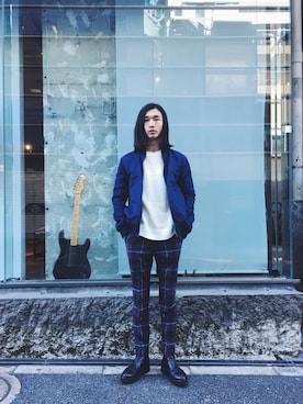 「タータンチェック」｜SOSUKEHATTORIさん（メンズ・181cm）の冬コーディネート