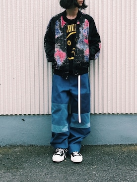 「LAD MUSICIAN（ラッドミュージシャン）のアイテム（ブルゾン）」を使った、SOSUKEHATTORIさん（メンズ・181cm）の夏コーディネート