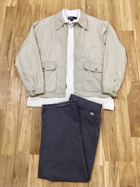 「ラガーシャツ」｜「アイテム（ブルゾン）」を使った、かいかいさん（メンズ・170cm）の冬コーディネート