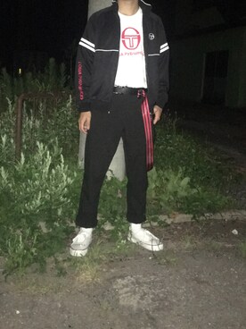 「Gosha Rubchinskiy（ゴーシャラブチンスキー）のアイテム（その他アウター）」を使った、KYÖさん（メンズ・165cm）の夏コーディネート
