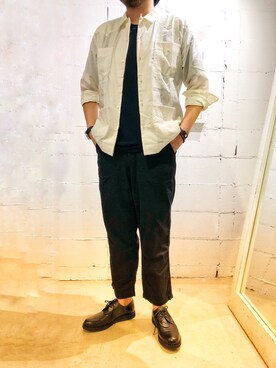 「NEIL BARRETT（ニールバレット）のアイテム（シューズ）」を使った、胸毛王子さん（メンズ・181cm）の夏コーディネート