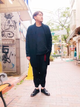 「OURET（オーレット）のアイテム（Tシャツ/カットソー）」を使った、胸毛王子さん（メンズ・181cm）の夏コーディネート