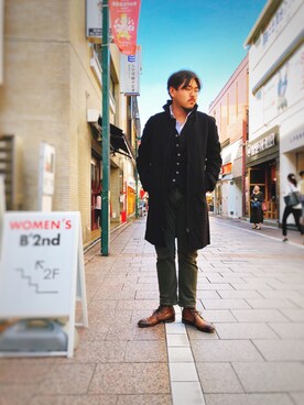 「INDIVIDUAL SENTIMENTS（インディビジュアルセンチメンツ）のアイテム」を使った、胸毛王子さん（メンズ・181cm）の秋コーディネート