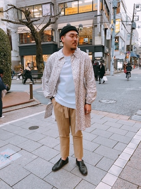 「C-PLUS（シープラス）のアイテム」を使った、胸毛王子さん（メンズ・181cm）の冬コーディネート