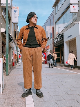 「INDIVIDUAL SENTIMENTS（インディビジュアルセンチメンツ）のアイテム」を使った、胸毛王子さん（メンズ・181cm）の春コーディネート