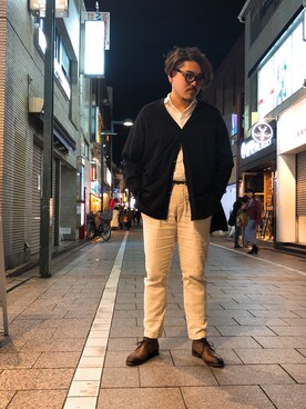 「OURET（オーレット）のアイテム（カーディガン/ボレロ）」を使った、胸毛王子さん（メンズ・181cm）の春コーディネート
