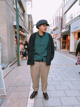 「OURET（オーレット）のアイテム（カーディガン/ボレロ）」を使った、胸毛王子さん（メンズ・181cm）の春コーディネート