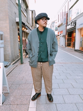 「OURET（オーレット）のアイテム（カーディガン/ボレロ）」を使った、胸毛王子さん（メンズ・181cm）の春コーディネート