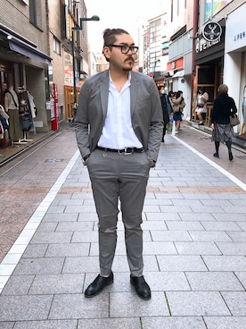 「SOLIDO（ソリード）のアイテム（ジャケット/アウター）」を使った、胸毛王子さん（メンズ・181cm）の春コーディネート