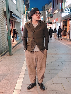 「INDIVIDUAL SENTIMENTS（インディビジュアルセンチメンツ）のアイテム」を使った、胸毛王子さん（メンズ・181cm）の春コーディネート