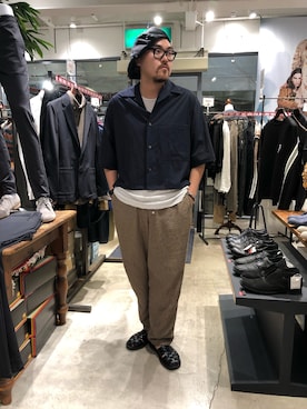 「INDIVIDUAL SENTIMENTS（インディビジュアルセンチメンツ）のアイテム」を使った、胸毛王子さん（メンズ・180cm）の夏コーディネート