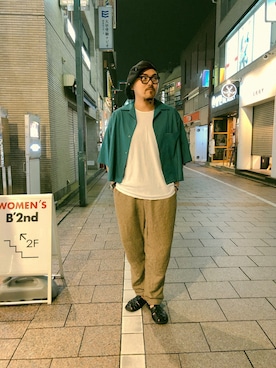 「INDIVIDUAL SENTIMENTS（インディビジュアルセンチメンツ）のアイテム」を使った、胸毛王子さん（メンズ・180cm）の夏コーディネート