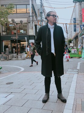 junhashimoto （ジュンハシモト）別注ZIP UPステンカラーコートを使っ