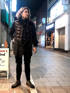 「ISAMU KATAYAMA BACKLASH（イサムカタヤマバックラッシュ）のアイテム（シャツ/ブラウス）」を使った、胸毛王子さん（メンズ・181cm）の秋コーディネート